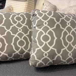 Gray and White Patterned Throw Pillows